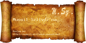 Mussil Szilvána névjegykártya